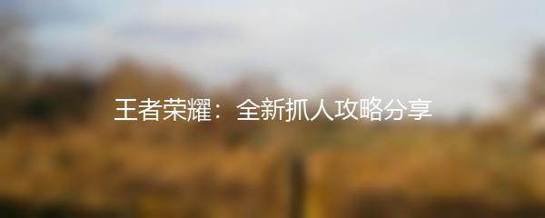 王者荣耀：全新抓人攻略分享