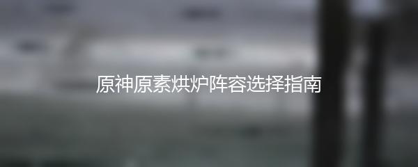 原神原素烘炉阵容选择指南