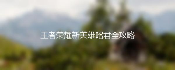 王者荣耀新英雄昭君全攻略