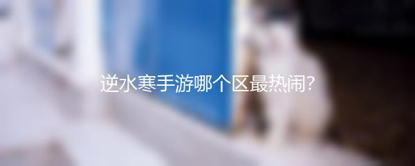 逆水寒手游哪个区最热闹？