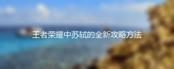 王者荣耀中苏轼的全新攻略方法
