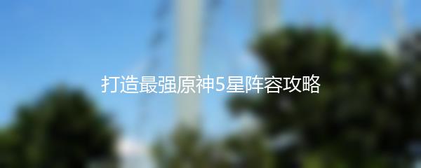 打造最强原神5星阵容攻略