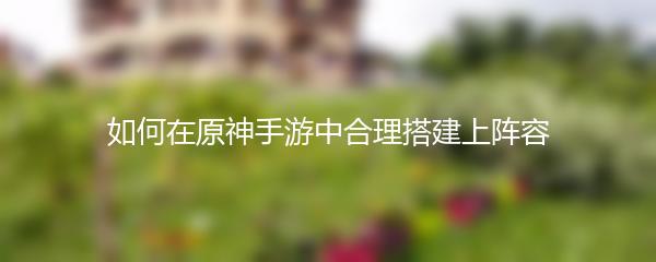 如何在原神手游中合理搭建上阵容