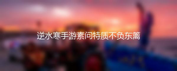 逆水寒手游素问特质不负东篱