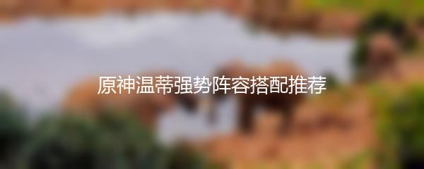 原神温蒂强势阵容搭配推荐