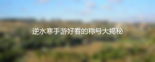 逆水寒手游好看的称号大揭秘