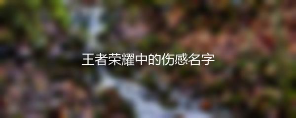 王者荣耀中的伤感名字