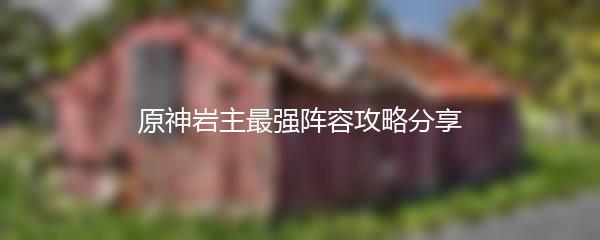 原神岩主最强阵容攻略分享