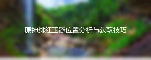 原神绯红玉髓位置分析与获取技巧