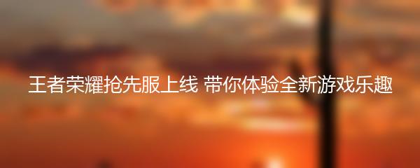 王者荣耀抢先服上线 带你体验全新游戏乐趣