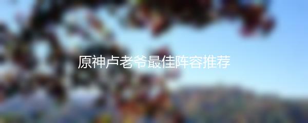 原神卢老爷最佳阵容推荐