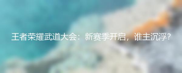 王者荣耀武道大会：新赛季开启，谁主沉浮？