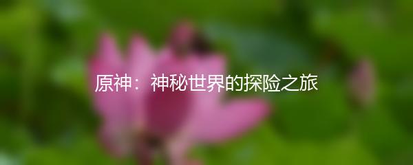 原神：神秘世界的探险之旅