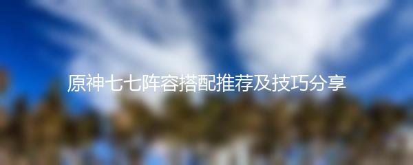 原神七七阵容搭配推荐及技巧分享