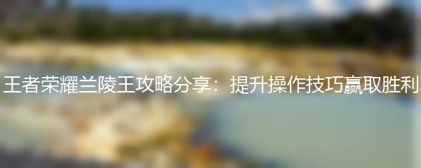 王者荣耀兰陵王攻略分享：提升操作技巧赢取胜利