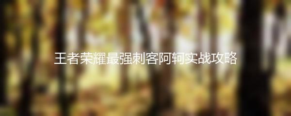 王者荣耀最强刺客阿轲实战攻略