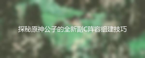 探秘原神公子的全新副C阵容组建技巧
