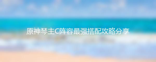 原神琴主C阵容最强搭配攻略分享