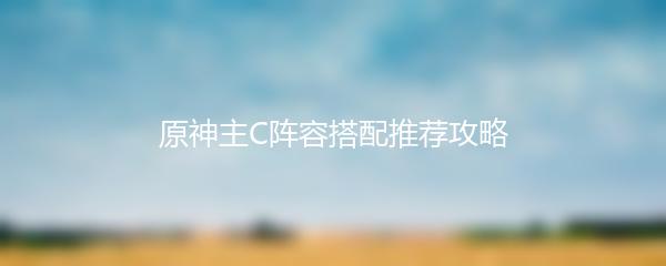 原神主C阵容搭配推荐攻略