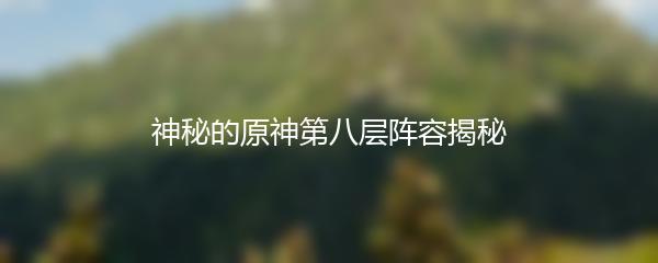 神秘的原神第八层阵容揭秘