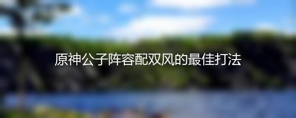 原神公子阵容配双风的最佳打法