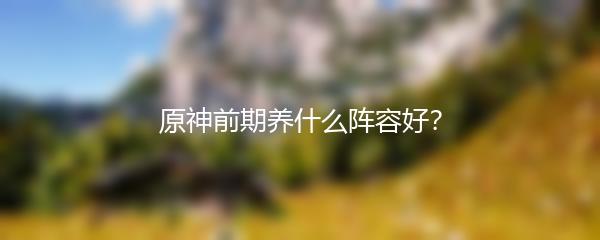 原神前期养什么阵容好？