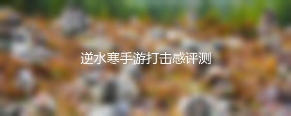 逆水寒手游打击感评测
