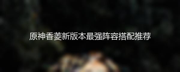 原神香菱新版本最强阵容搭配推荐