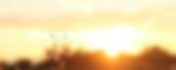 原神双火阵容：火力双开是否有效？