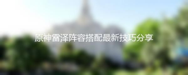 原神雷泽阵容搭配最新技巧分享