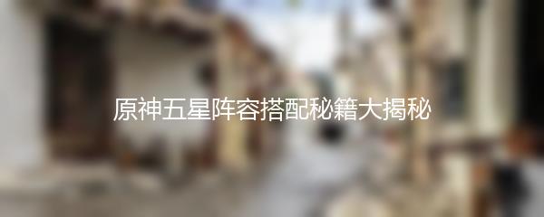 原神五星阵容搭配秘籍大揭秘