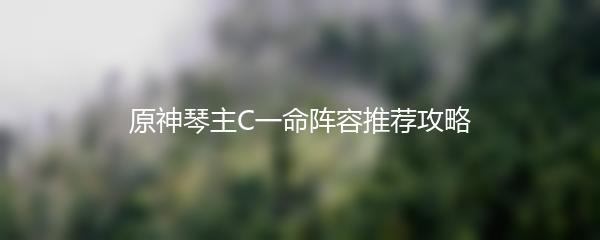 原神琴主C一命阵容推荐攻略