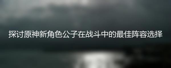 探讨原神新角色公子在战斗中的最佳阵容选择