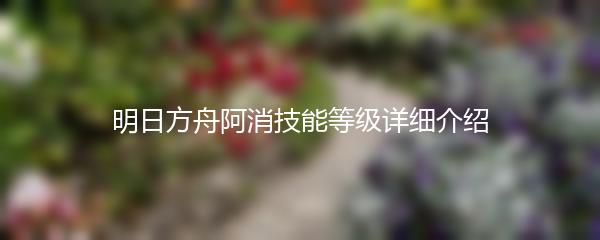 明日方舟阿消技能等级详细介绍
