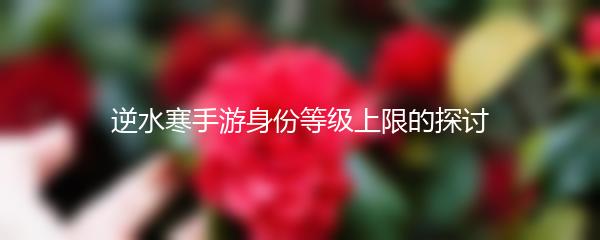 逆水寒手游身份等级上限的探讨