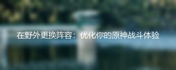 在野外更换阵容：优化你的原神战斗体验