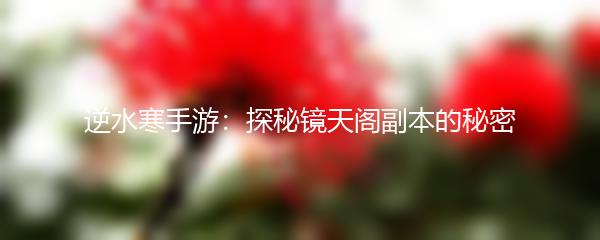 逆水寒手游：探秘镜天阁副本的秘密