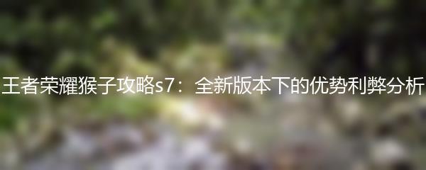 王者荣耀猴子攻略s7：全新版本下的优势利弊分析