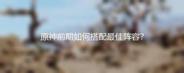原神前期如何搭配最佳阵容？