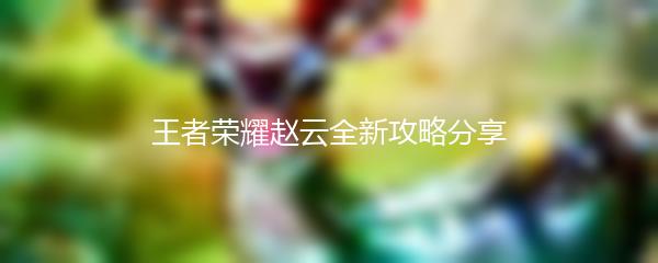 王者荣耀赵云全新攻略分享