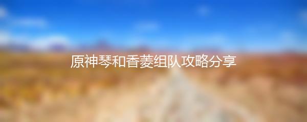 原神琴和香菱组队攻略分享