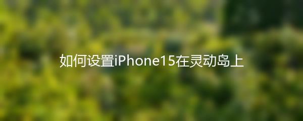 如何设置iPhone15在灵动岛上