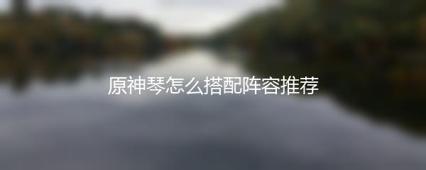 原神琴怎么搭配阵容推荐