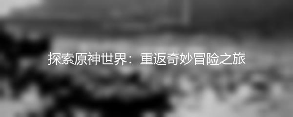 探索原神世界：重返奇妙冒险之旅