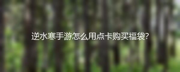 逆水寒手游怎么用点卡购买福袋？