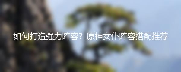 如何打造强力阵容？原神女仆阵容搭配推荐