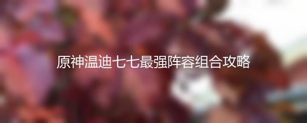 原神温迪七七最强阵容组合攻略