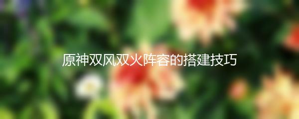 原神双风双火阵容的搭建技巧