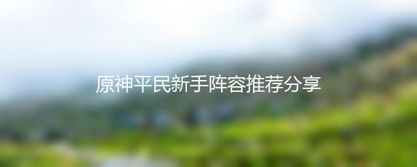 原神平民新手阵容推荐分享