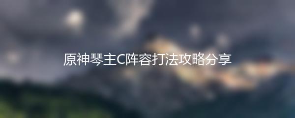 原神琴主C阵容打法攻略分享